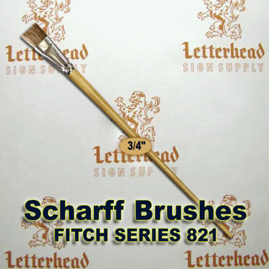 3/4" Fitch lettering Brush White Bristle Short Scharff series 821