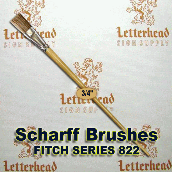 3/4" Fitch lettering Brush White Bristle Long Scharff series 822